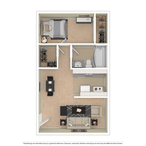 a floor plan of a studio apartment